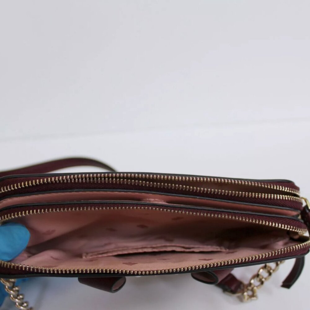 kate spade Floral Pup Cherrywood Double Zip Small Crossbody Bag Purse - Picture 13 of 15